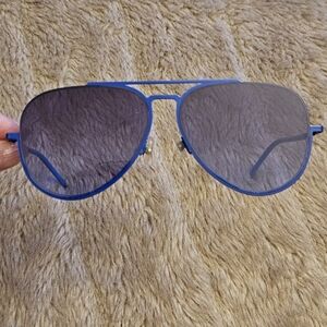 NEW Marc Jacobs Classic Unisex Thin Frame Blue Aviator Sunglasses